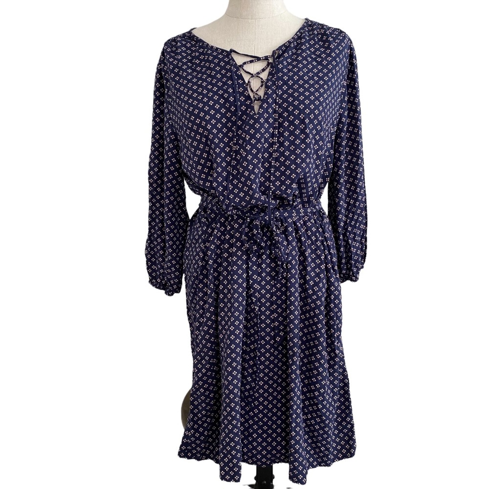 Banana Republic Navy Patterned Dress